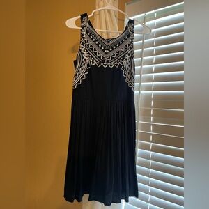 Black embroidered minidress size small